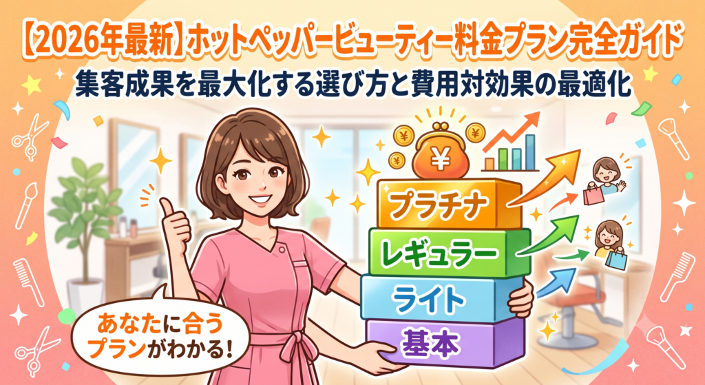 【2026年最新】ホットペッパービューティー料金プラン完全ガイド｜集客成果を最大化する選び方と費用対効果の最適化