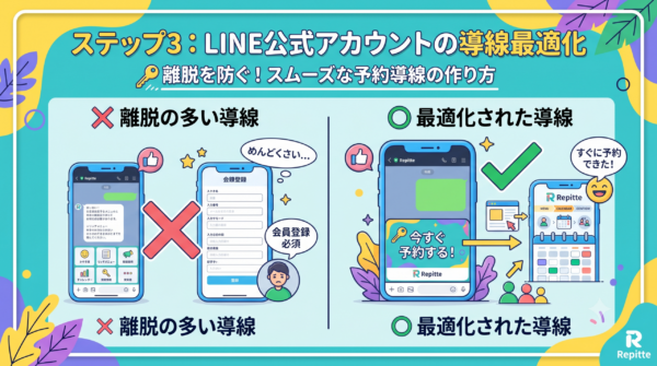 ステップ3：リッチメニュー（トーク画面下部）の最適化