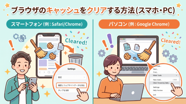 ブラウザのキャッシュをクリアする方法
