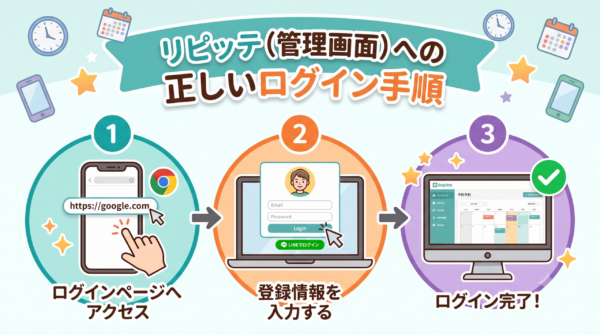 正しいログイン手順を3ステップ