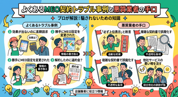 よくあるMEO契約トラブル事例と悪質業者の手口