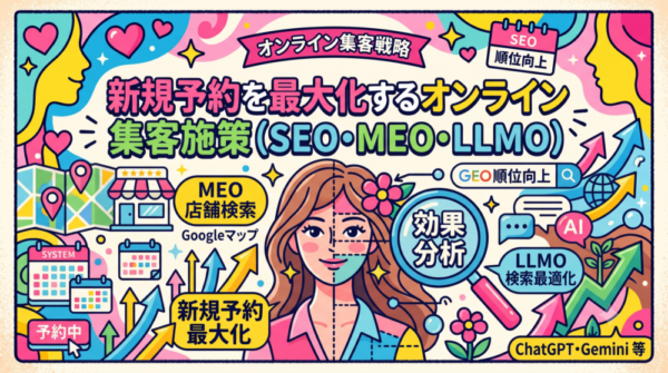 新規予約を最大化するオンライン集客施策（SEO・MEO・LLMO）