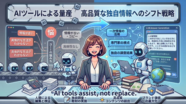 AIツールによる量産から高品質な独自情報へのシフト戦略