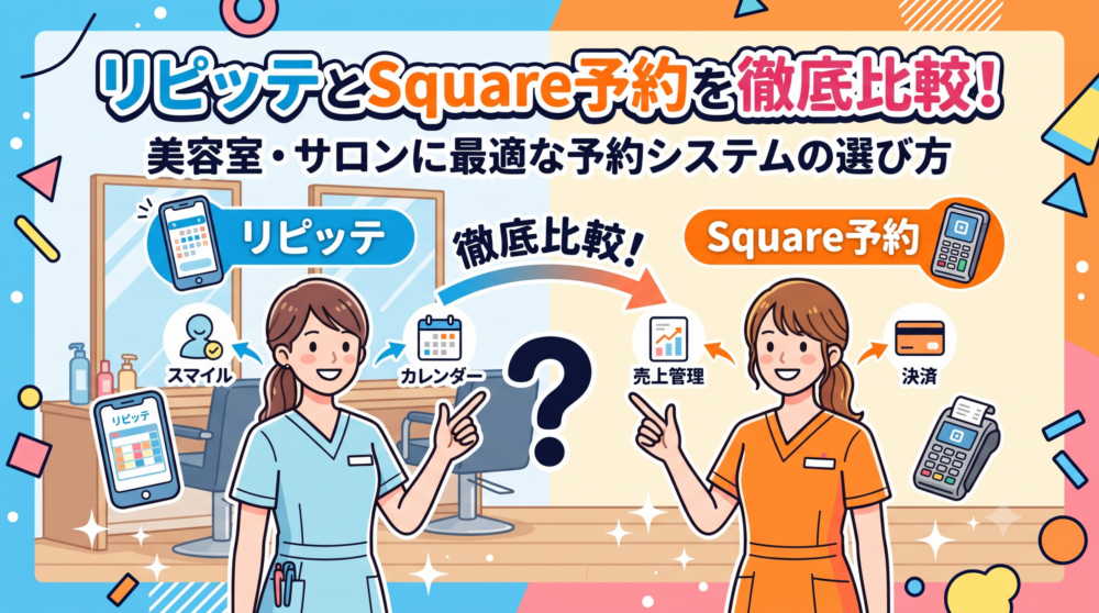 リピッテとSquare予約を徹底比較！美容室・サロンに最適な予約システムの選び方