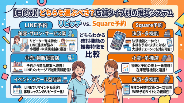 【目的別】どちらを選ぶべき？店舗タイプ別の推奨システム